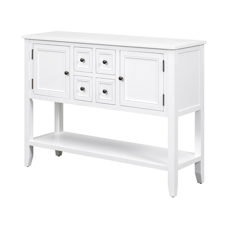 46" Console Table Buffet Sideboard Storage Drawers Cabinets Sofa Tables, White