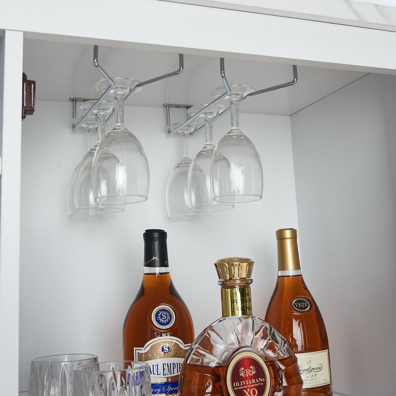 FESTIVO Sleek 47" Buffet Bar Cabinet with Marble-Like Top