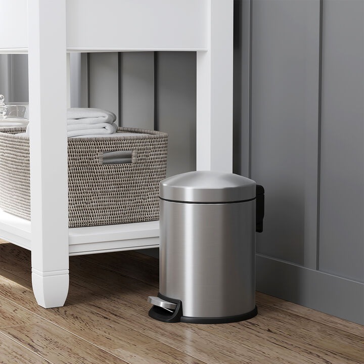 1.32 Gallon Stainless Steel Trash Can.