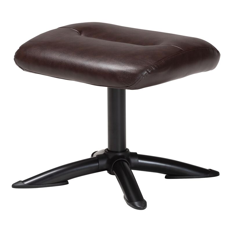 Baxton Studio Elwood Modern Black Faux Leather 2 Piece Lounge Chair and Footrest Set