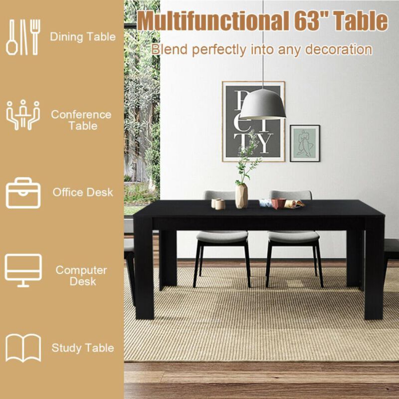 Hivvago 63 Inch Rectangular Modern Dining Kitchen Table