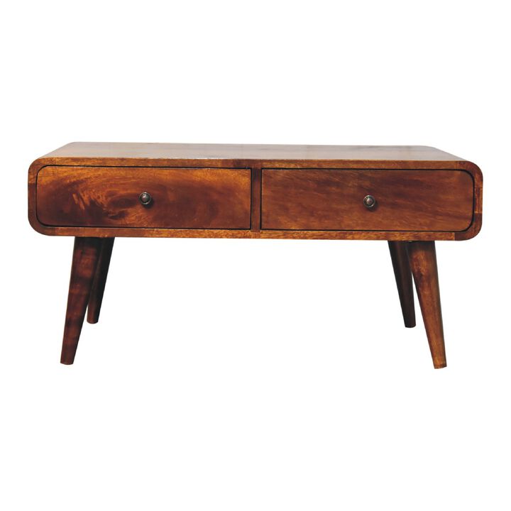 Sonata Chestnut Solid Wood 4 Drawer  Coffee Table