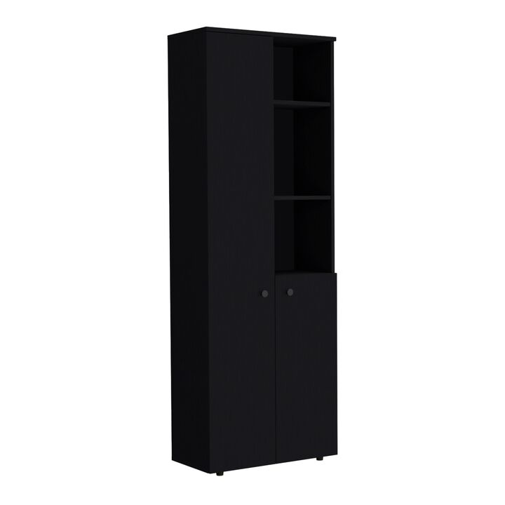 Konik 67-Inch High Storage Cabinet Kitchen Pantry With Three Doors and and Three Exterior Shelves