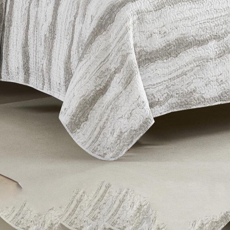 RT Designers Collection Bonaire Tan Marble 3-Pieces Pinsonic Quilt Set King Beige