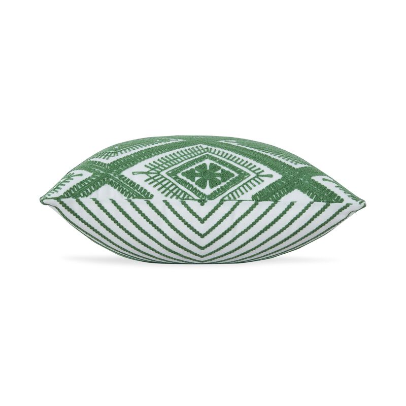 Valey 16 Inch Accent Pillow Set of 4, Indoor Outdoor, Diamond Green White -