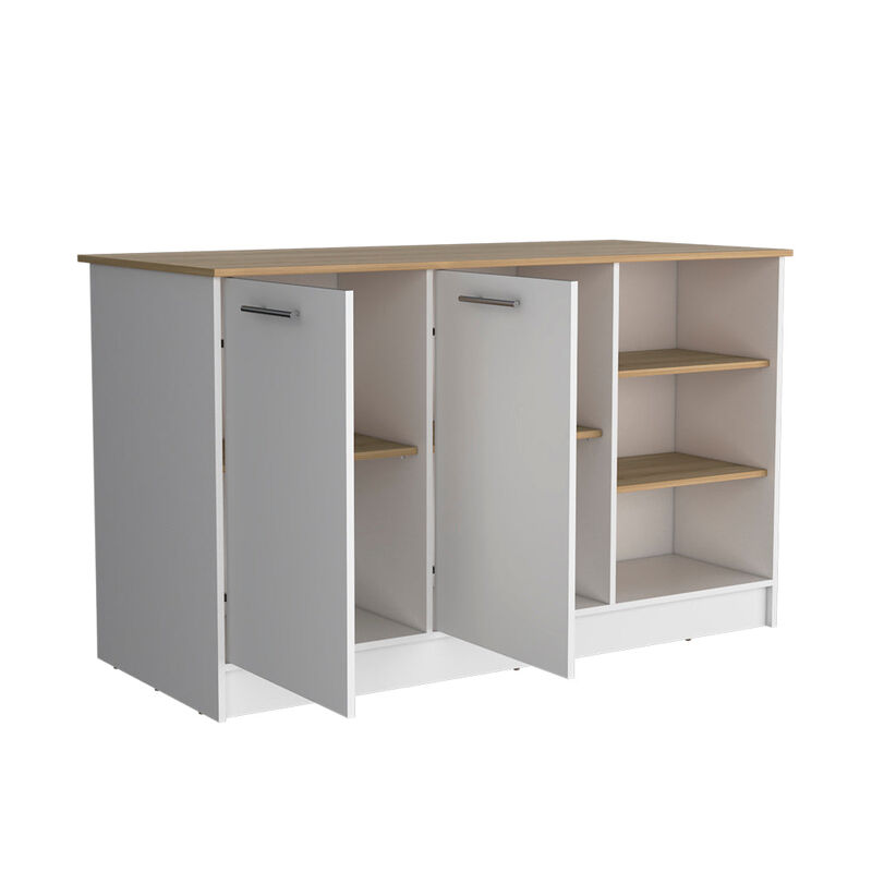 Kitchen Island Leoti, Kitchen, White