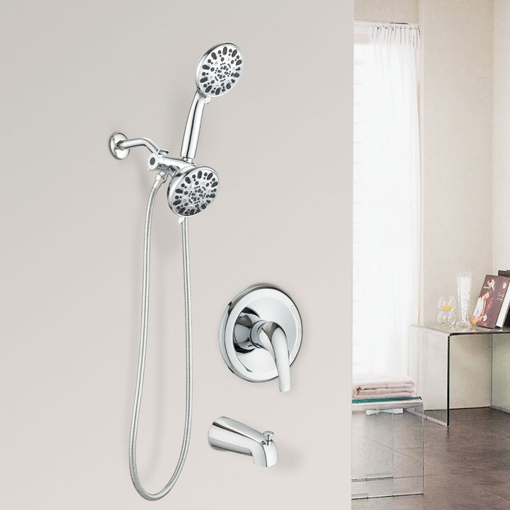 High Pressure Rain Shower System with Tub Spout