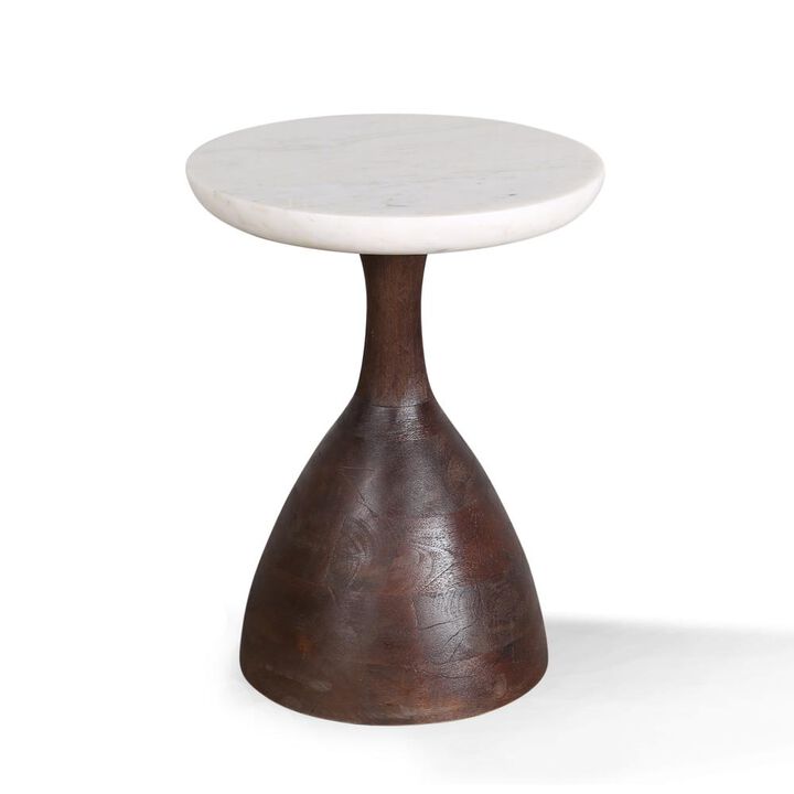 World Interiors Palm Desert Modern Marble Side Table