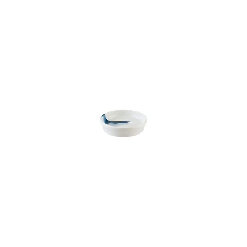 Blue Wave dia.4" h:1" 1 oz. Round Decorated Porcelain Bowl (Set of 4)