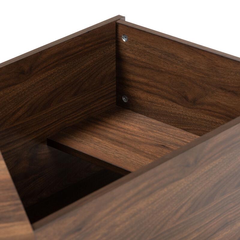 Baxton Studio Skylar Modern Walnut Brown Finished Cat Litter Box Cover House