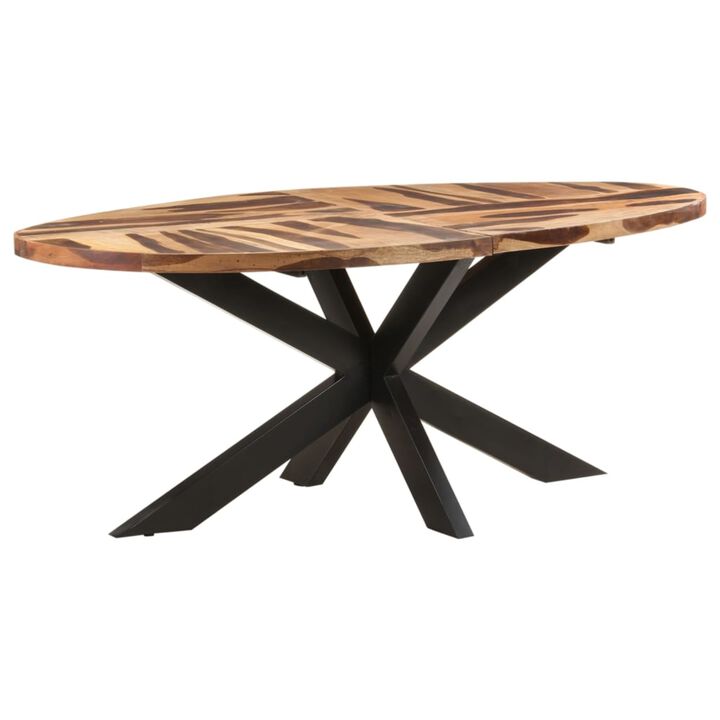 vidaXL Dining Table Oval 78.7"x39.3"x29.5" Acacia Wood with Sheesham Finish