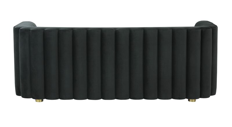 Callie Black Velvet Sofa