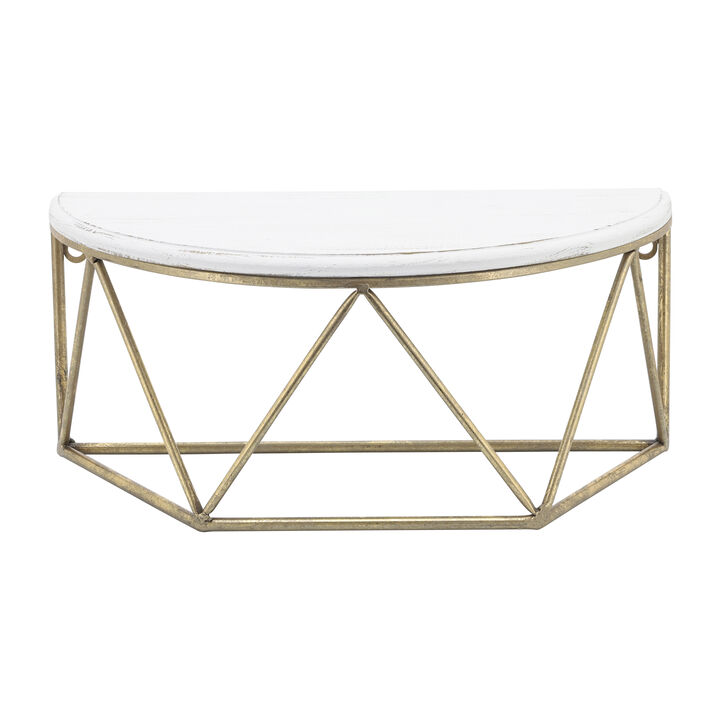 16" Demilune Wall Shelf, White