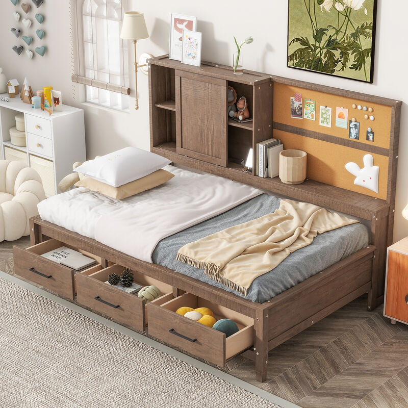 Merax Daybed Bed with USB Ports and 3 Drawers