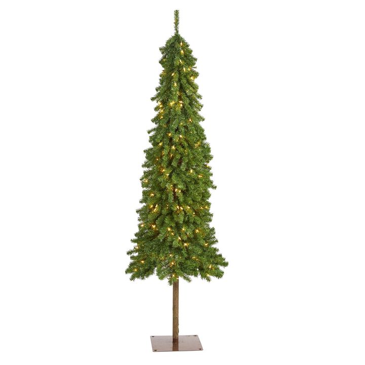 Nearly Natural Alpine Artificial Christmas Tree with Lights and Bendable Branches