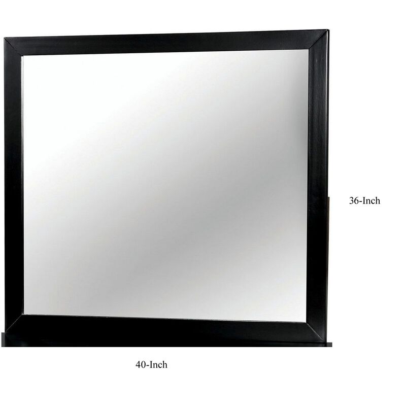 Lennart II Black Rectangular Mirror-Benzara