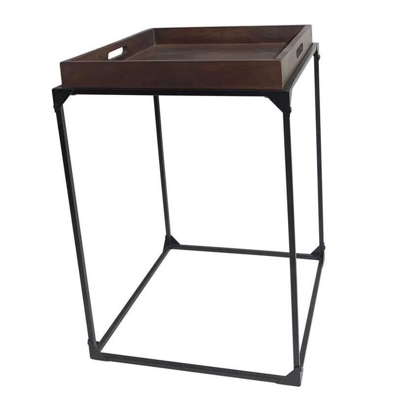 Carolina Living Cooper Tray Table - Elm - Black