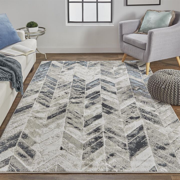 Micah 3048F Black/Gray/Silver 1'8" x 2'10" Rug