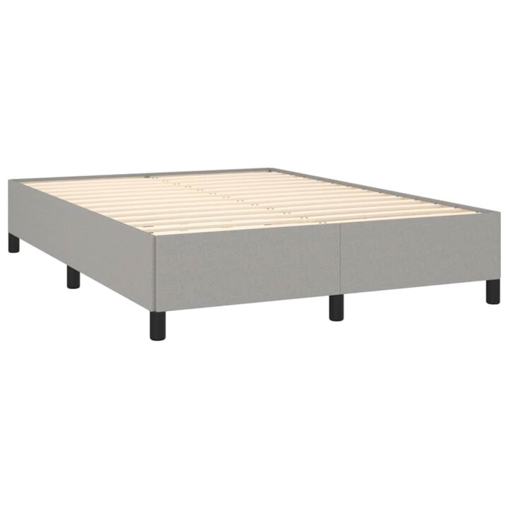vidaXL Modern Fabric Bed Frame, Full/Double Bed Size, Light Gray - Essential Bedroom Furniture - Suitable for 53.9" x 74.8" Mattress