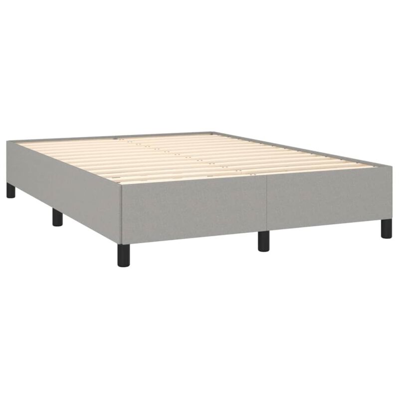vidaXL Modern Fabric Bed Frame, Full/Double Bed Size, Light Gray - Essential Bedroom Furniture - Suitable for 53.9" x 74.8" Mattress
