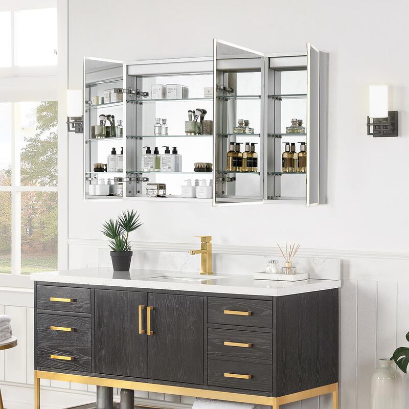 Altair Frameless Surface-Mount/Recessed LED Lighted Bathroom Medicine Cabinet