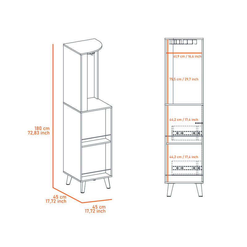 Durham 1-Drawer 2-Shelf Corner Bar Cabinet Dark Brown