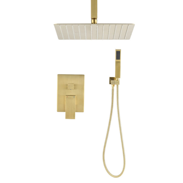 Ceiling Mounted Shower System Combo Set with Handheld and Shower head