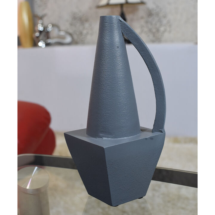 Handmade Aluminium Geometric Gray Bud Vase For Indoor & Outdoor Use BBH Homes