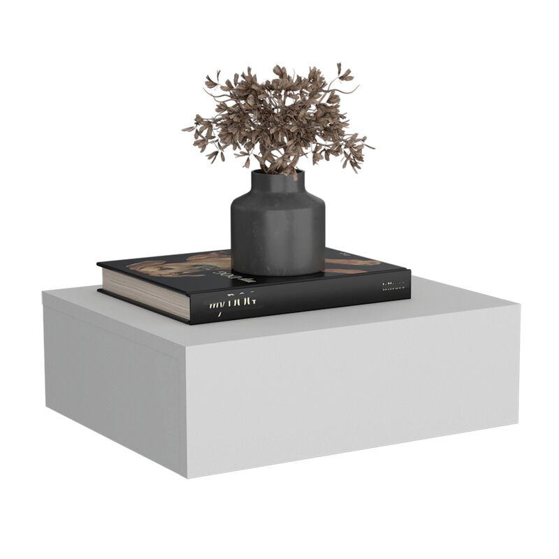 DEPOT E-SHOP Ivor Floating Nightstand, Modern Wall-Mounted Bedside Shelf with Drawer, Black