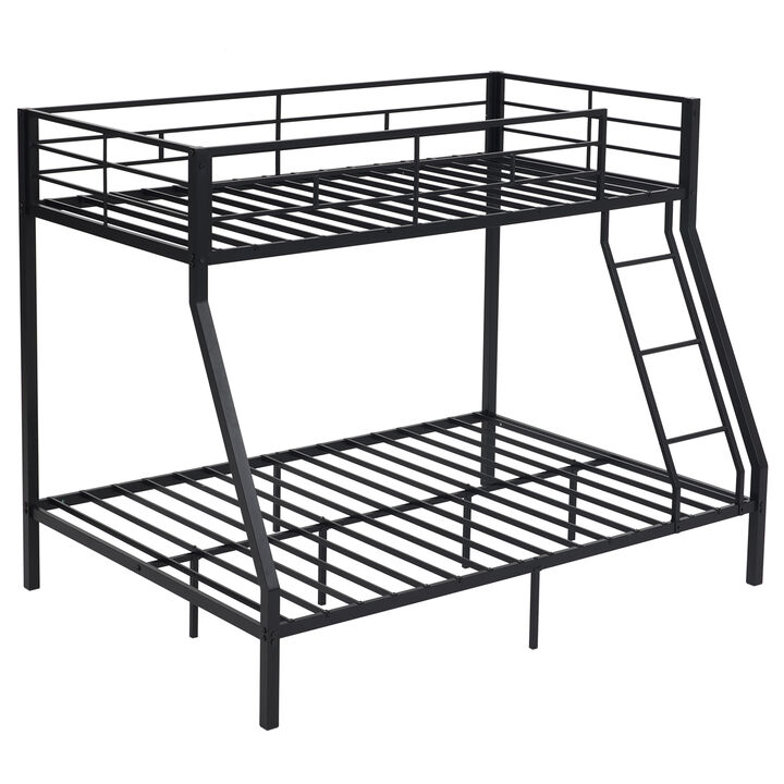 Sturdy Metal Bunk Bed for Kids, Teens, and Adults with Full-Length Guardrails