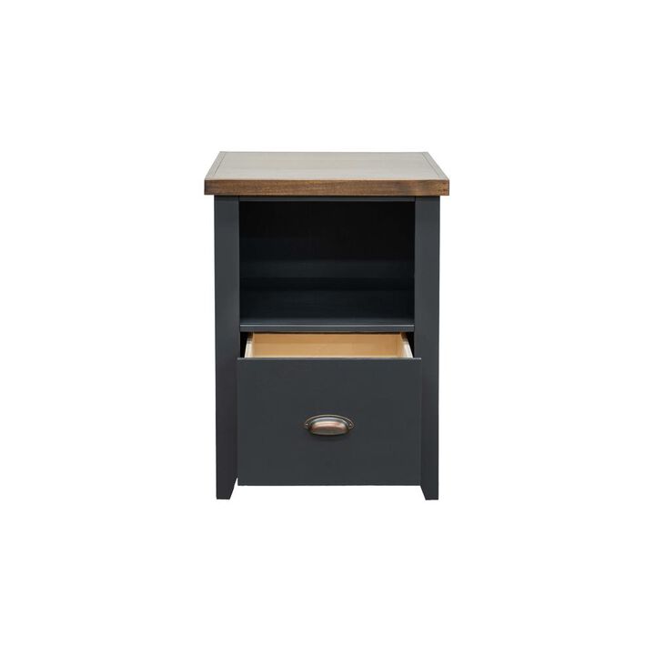Bridgevine Home 22 inch 1-drawer file, Black and Whiskey Finish