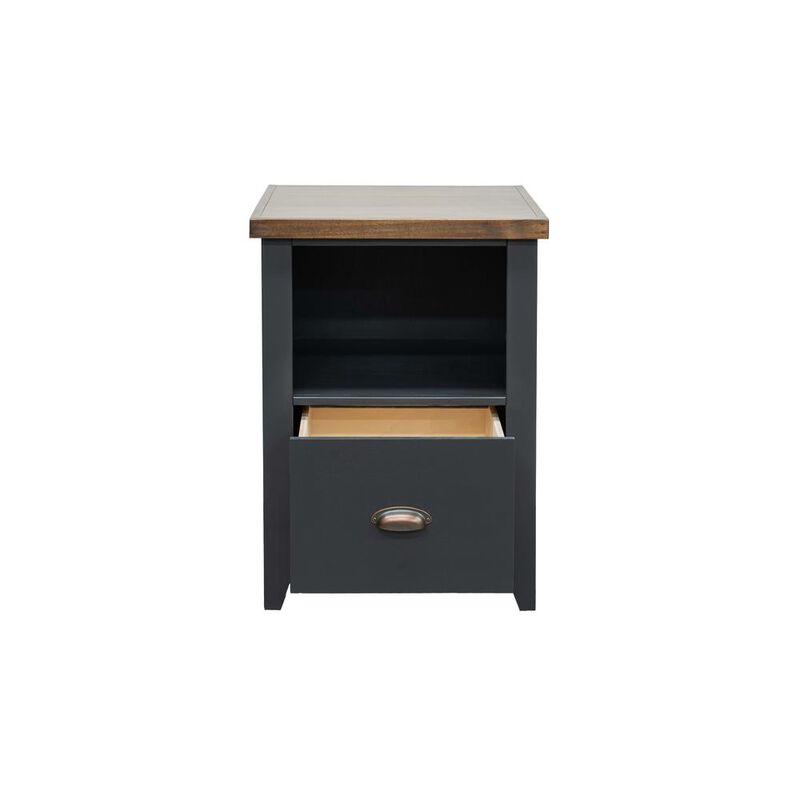 Bridgevine Home 22 inch 1-drawer file, Black and Whiskey Finish