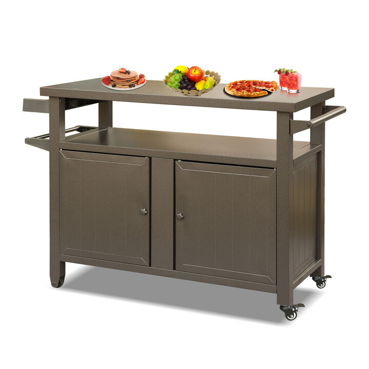 Streamdale Premium 83 Gallon Grill Cart with Rust-Proof Chrome Finish