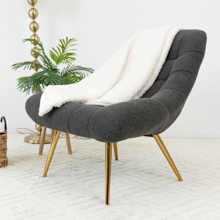 Ashcroft Furniture Co Aubrey French Boucle Lounge Chair