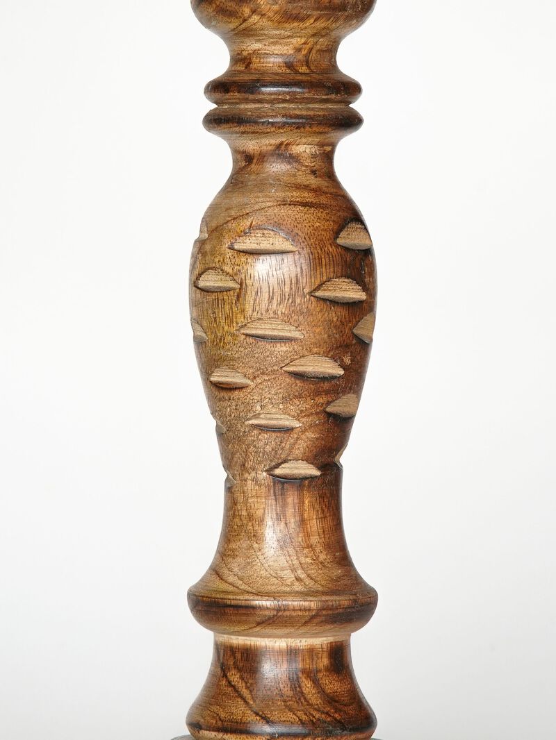 BBH Homes Traditional Medium Burnt Eco-friendly Handmade Mango Wood Set Of Four 6",9",12" & 15" Pillar Candle Holder