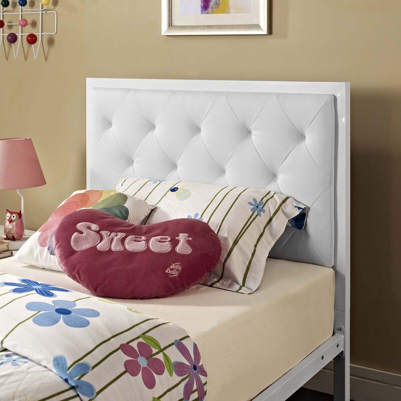 Modway - Mia Twin Vinyl Bed White White