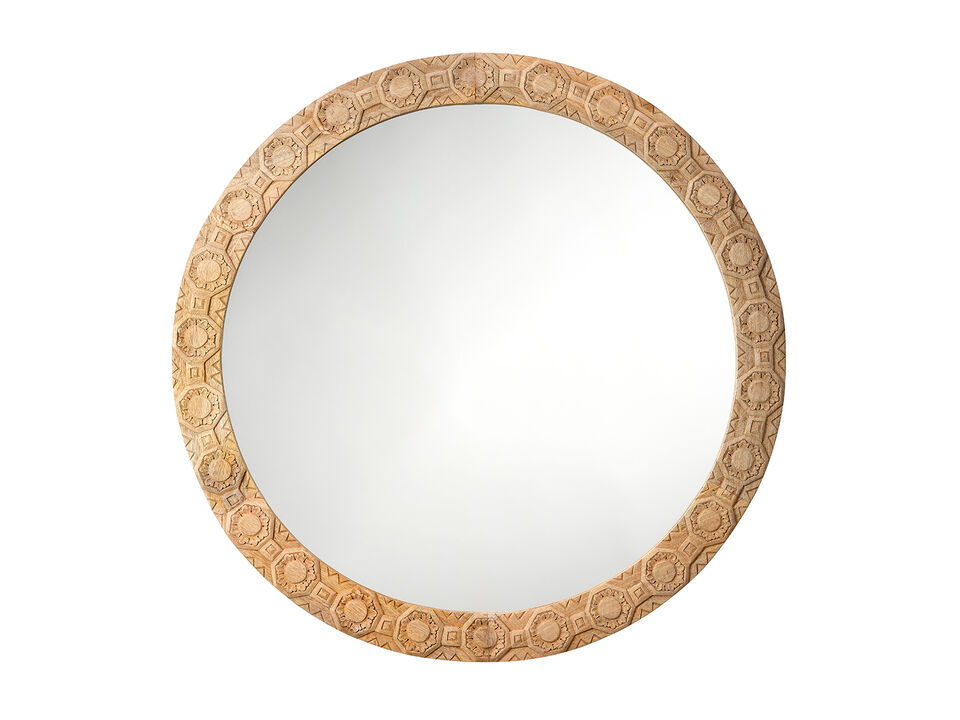 Relief Carved Round Mirror