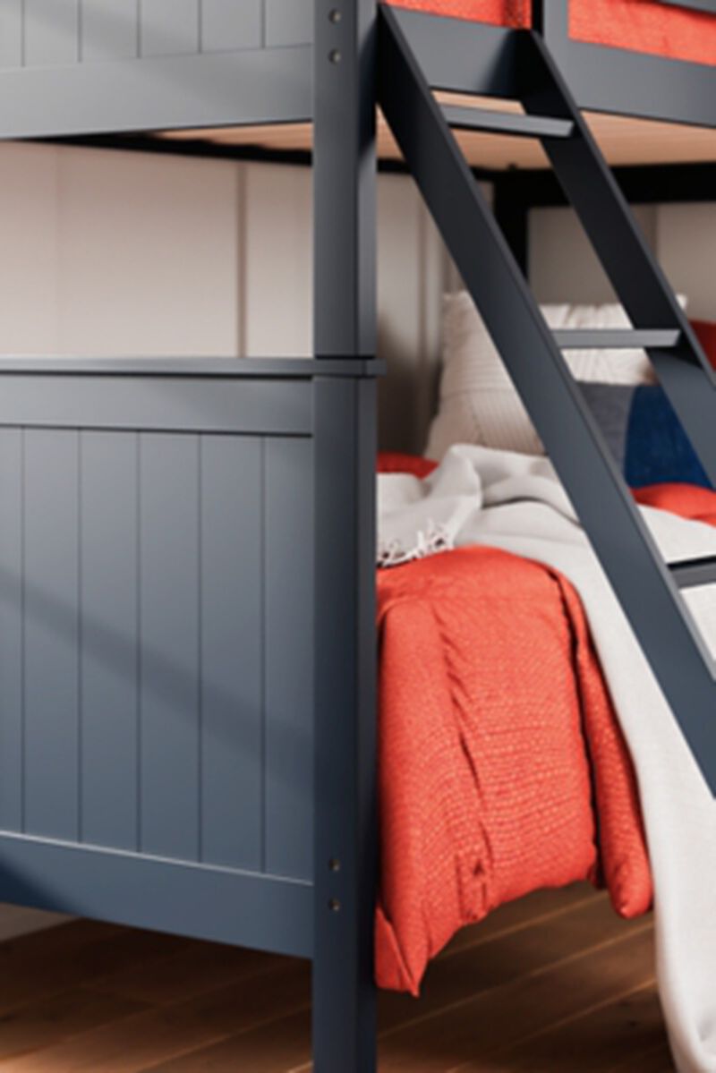 Nextonfort Twin Over Twin Bunk Bed in Blue