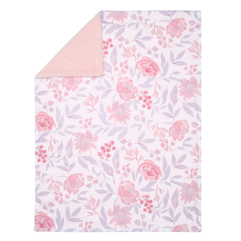 Bedtime Originals Lavender Floral Pink/Purple Soft Fleece Baby Blanket