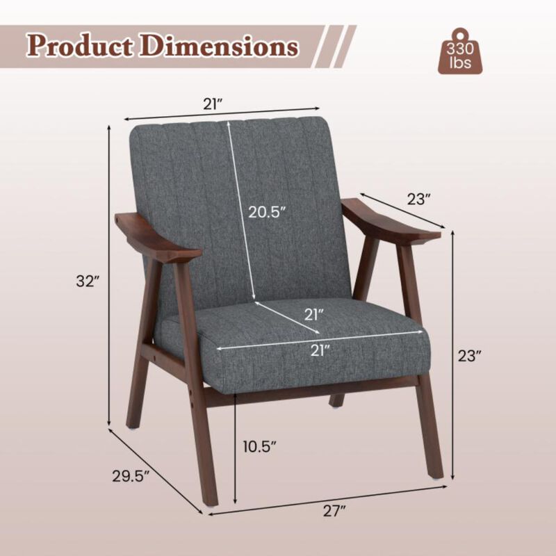 Hivvago Modern Accent Chair Leisure Armchair with Felt Pads