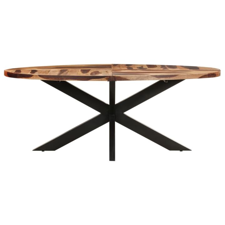 vidaXL Dining Table Oval 78.7"x39.3"x29.5" Acacia Wood with Sheesham Finish