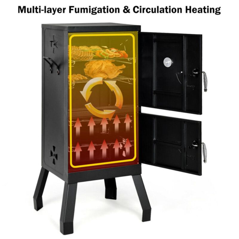Hivvago Vertical 2-Tier Outdoor Barbeque Grill with Temperature Gauge