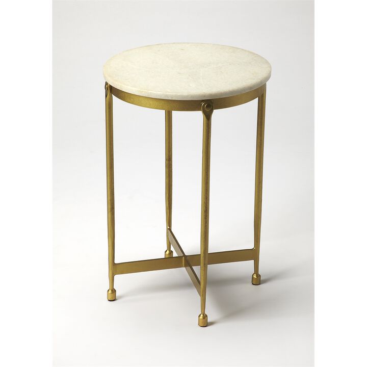 White Marble End Table, Belen Kox