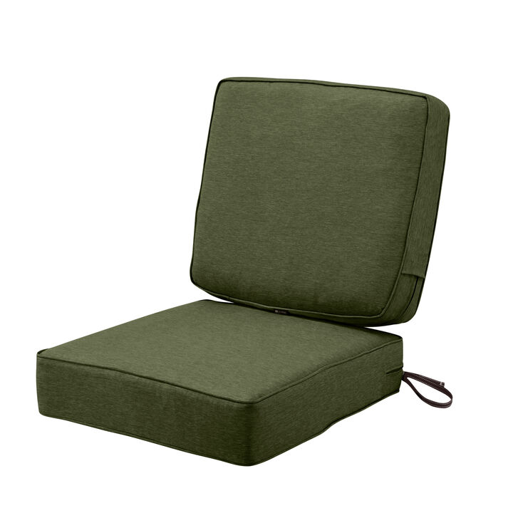 Classic Accessories Montlake FadeSafe Patio Seat & Back Cushion Combo, 23"W x 23"D x 5" x21"W x 20"H x 4", Heather Fern