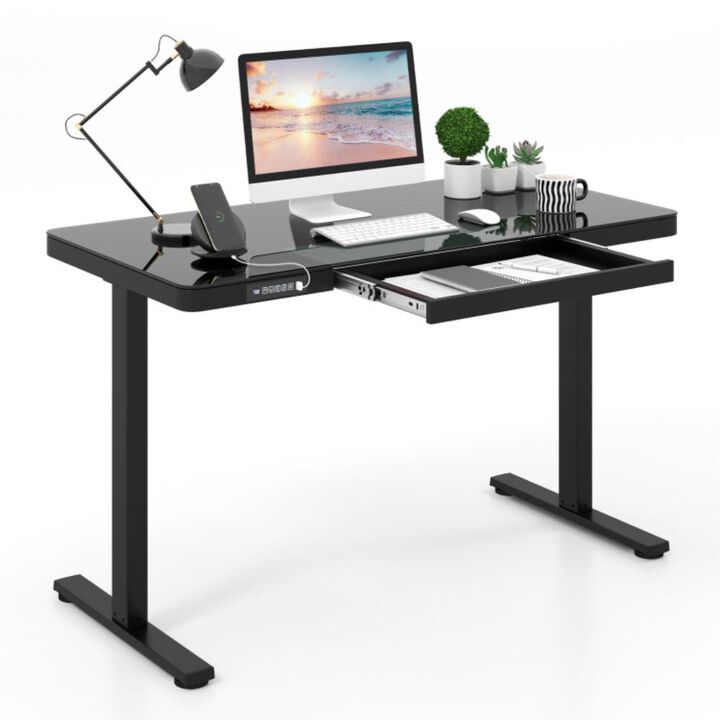 Hivvago 48-Inch Height Adjustable Electric Standing Desk with Drawer