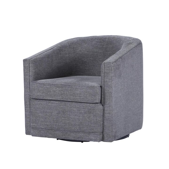 New Classic Furniture Poppy Dark Gray Polyester Fabric Accent Swivel Arm Chair