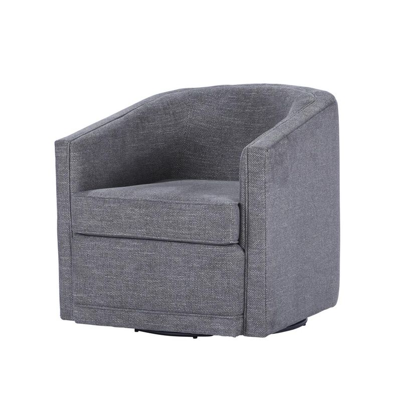 New Classic Furniture Poppy Dark Gray Polyester Fabric Accent Swivel Arm Chair