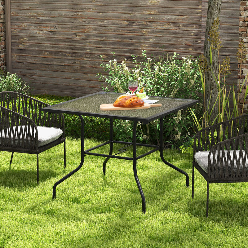 35 x 35 Inch Patio Dining Table with 1.5" Umbrella Hole