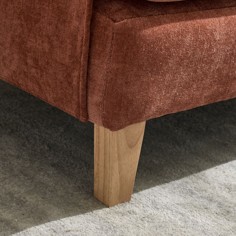 Merax Foldable Chenille Sofa Chair Convertible Futon Sleeper