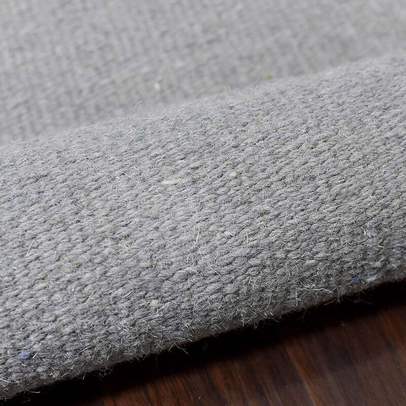 RUGSOTIC CARPETS HAND WOVEN FLAT WEAVE KILIM WOOL ECO-FRIENDLY AREA RUGS  - 4'x6', Rectangle Shape, Light Silver Color, Solid Plain Design, Low Pile Handmade Rugs for Living Room (D00111)